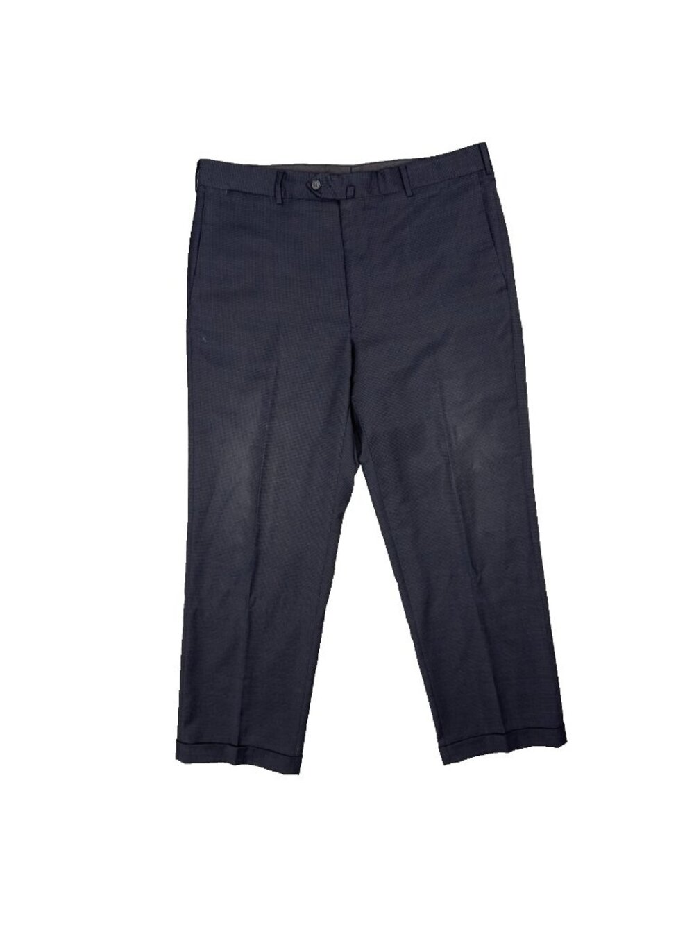 Coppley Dress Pants Check Wool Trousers Navy Blue Canada 36x30